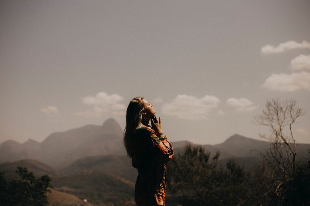 woman enjoying the breeze