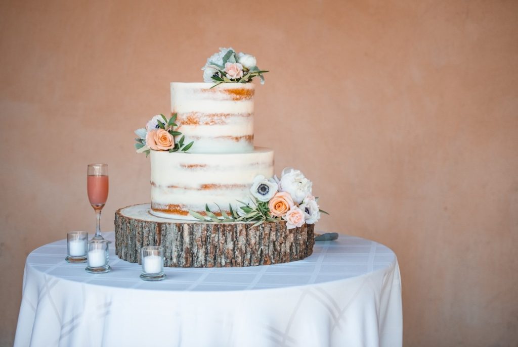 cake with candles and cocktail