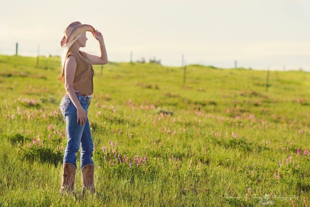 portrait of a woman in cowgirl attire