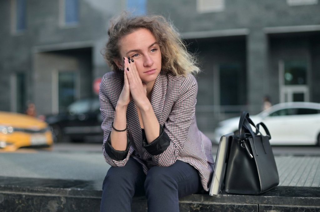 woman sitting outside