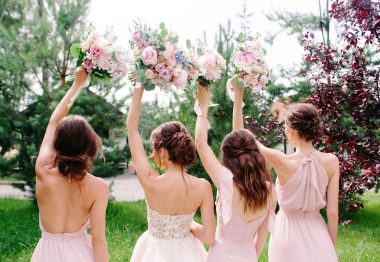 bride and 3 bridesmaids