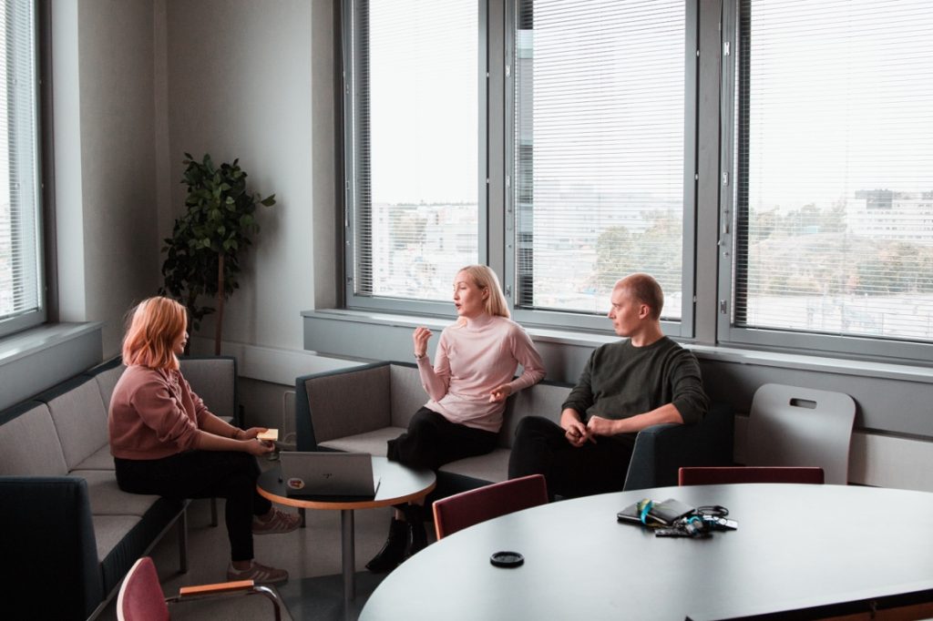 couple talking to a therapist