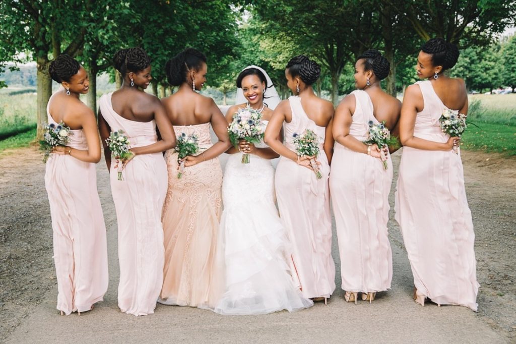 portrait of bride and bridesmaids