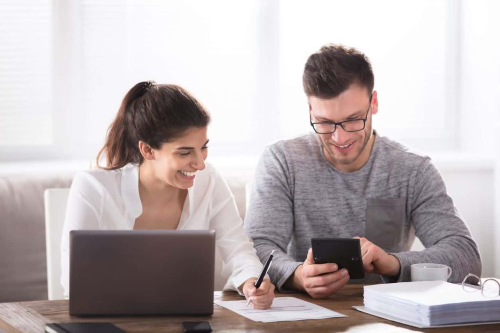 couple working out their budget