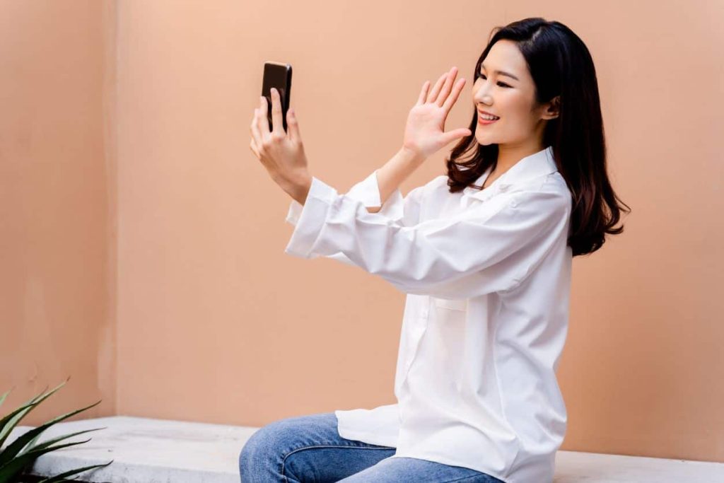 woman taking a selfie