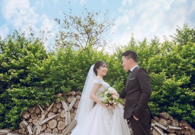 Man and Woman Taking a Prenup Photo