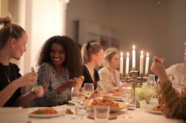 group of people having dinner