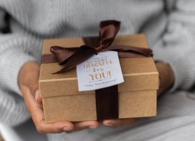 person holding a gift