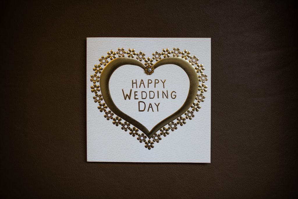 wedding card that says happy wedding day