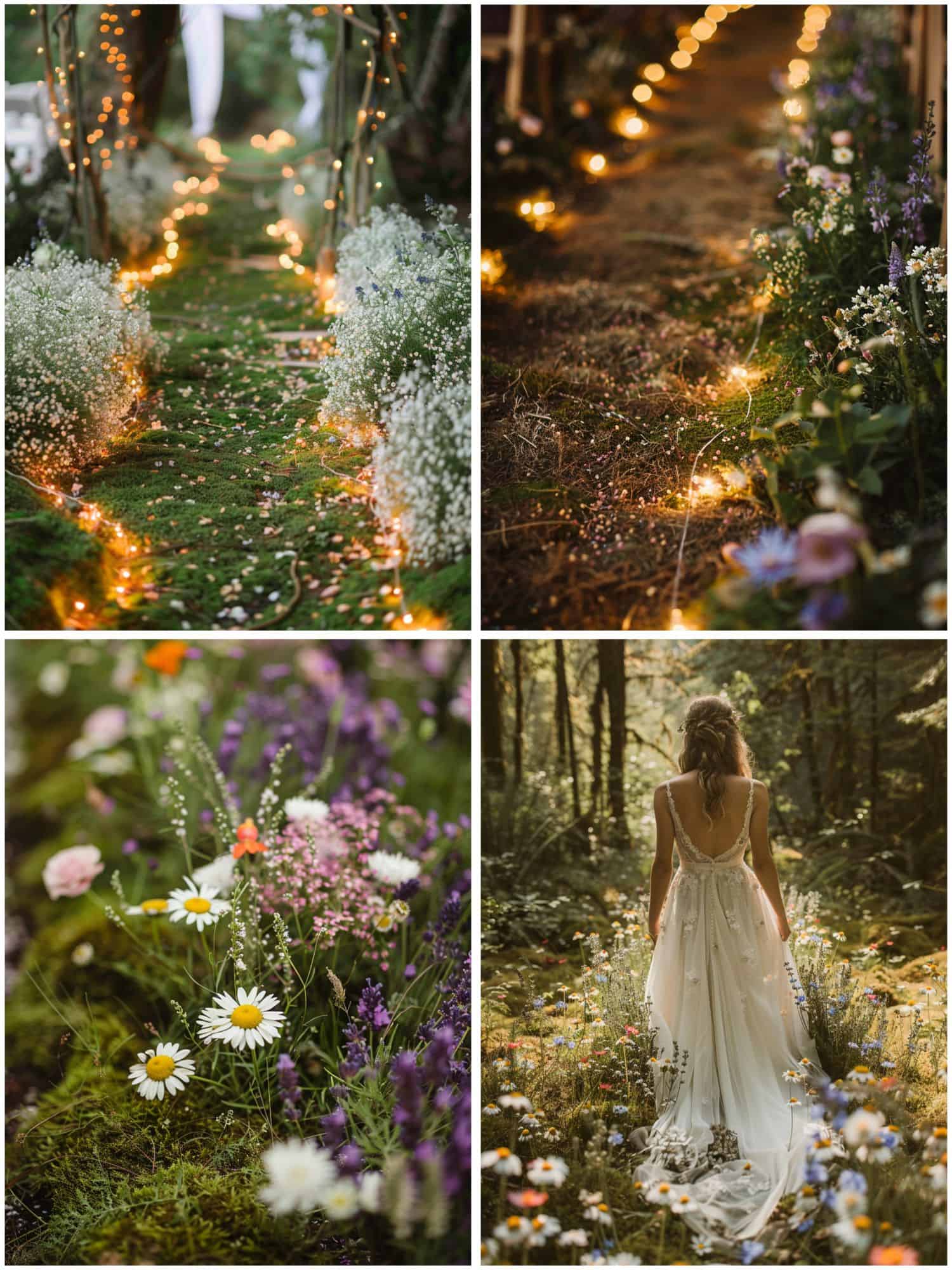 aisle runners with wildflowers