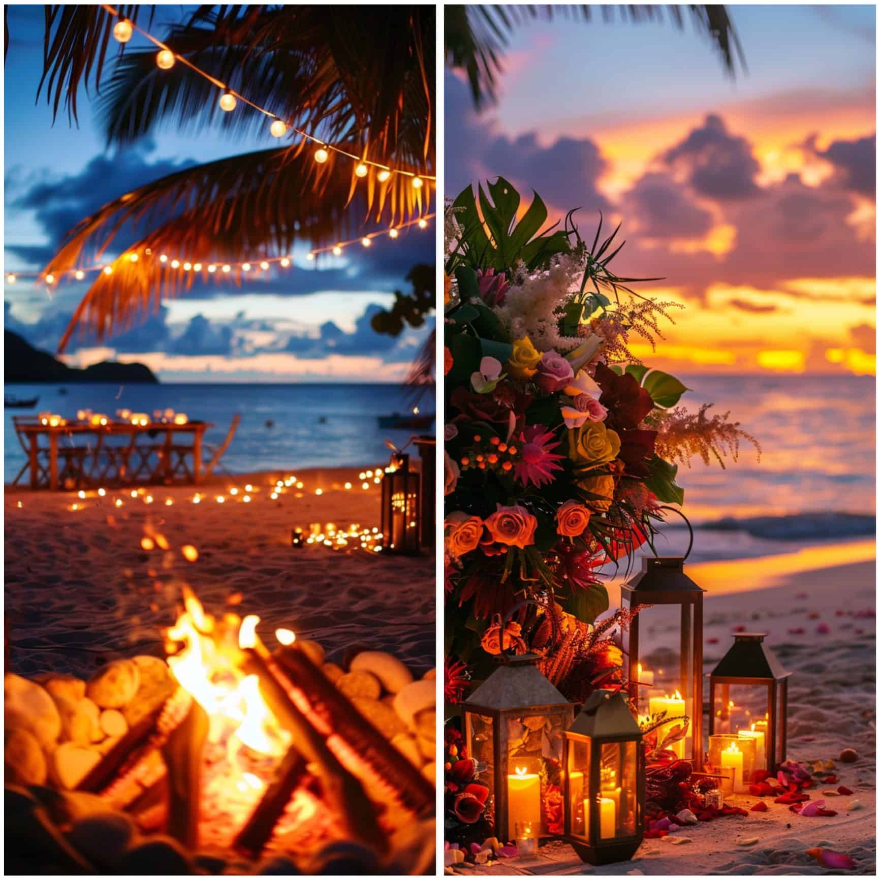 beach wedding theme ideas for sunset ceremony