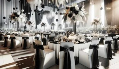 black and white wedding theme ideas for reception venue decor