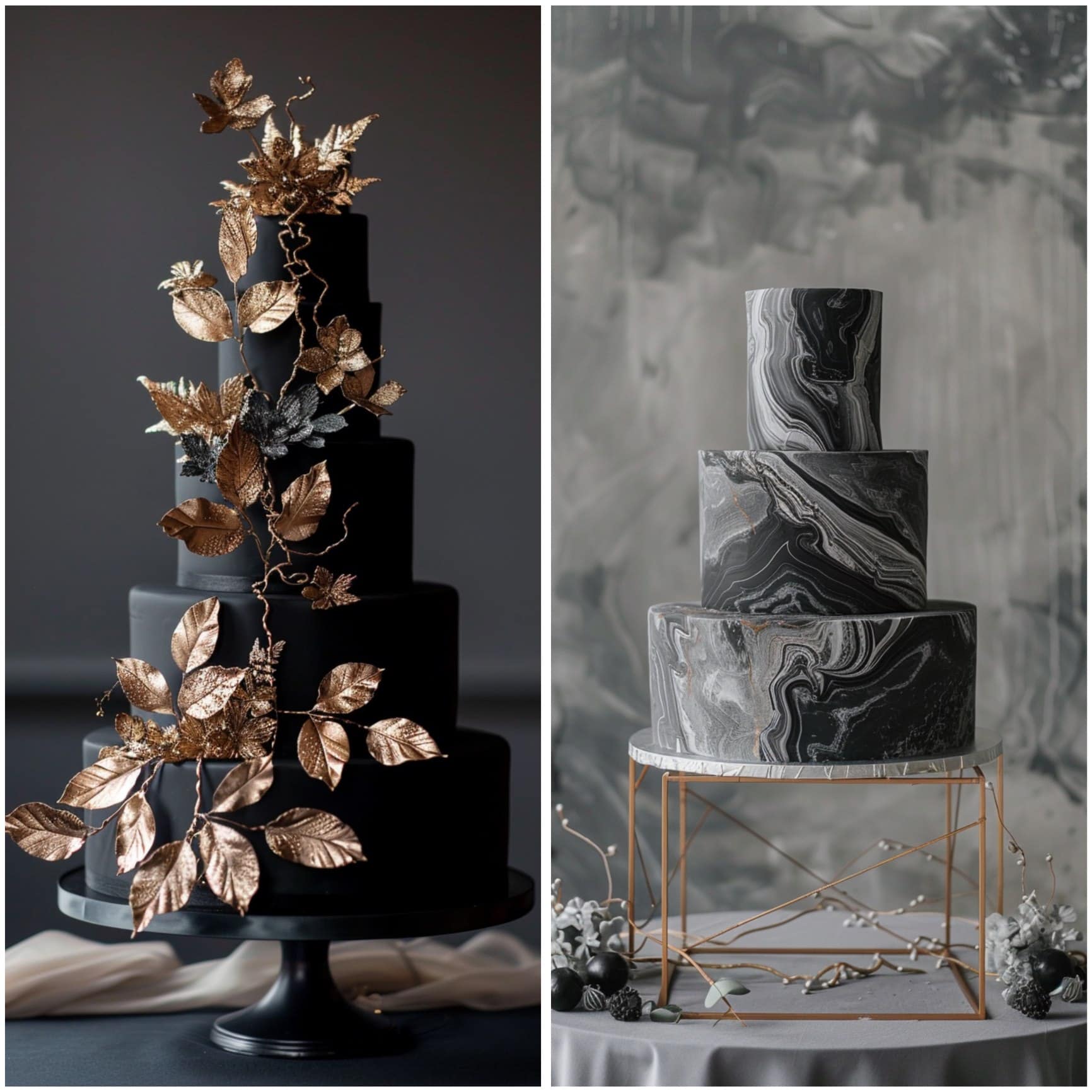 black wedding cake designs