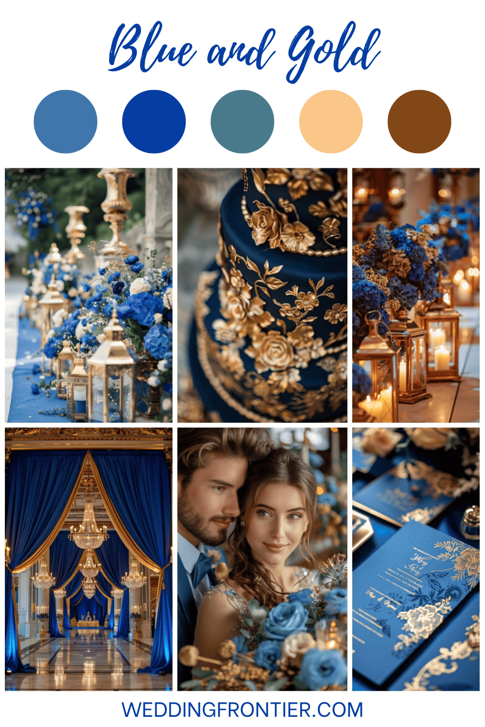 Regal Blue and Gold Wedding Theme Ideas for Splendor