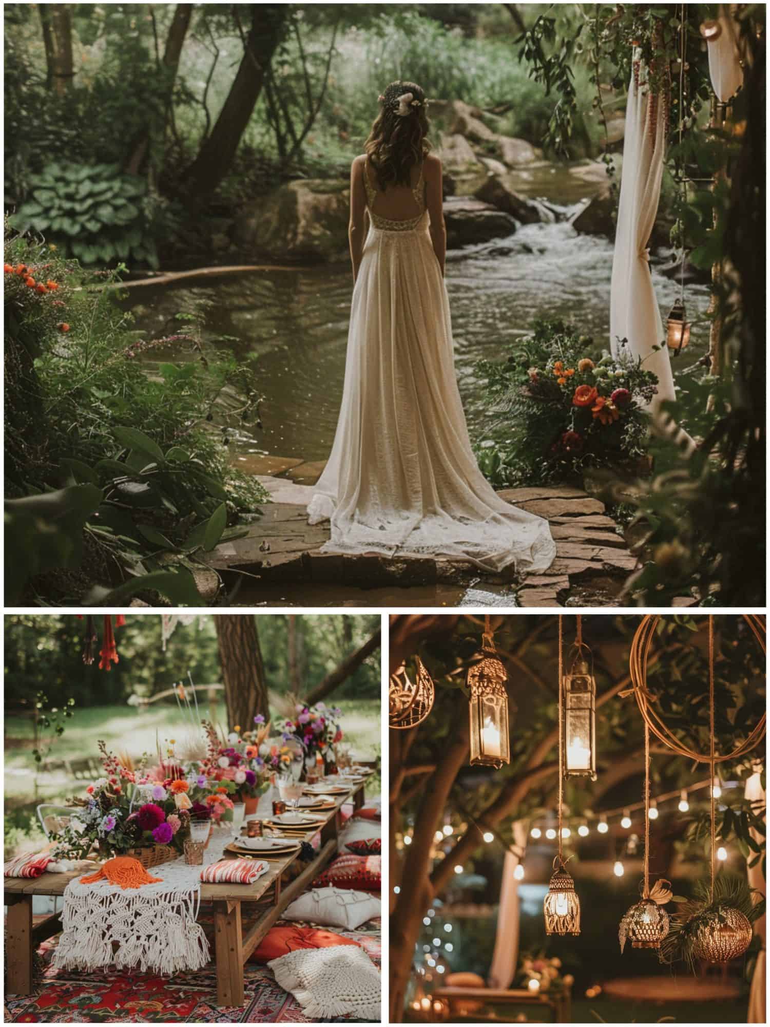 bohemian-inspired garden wedding