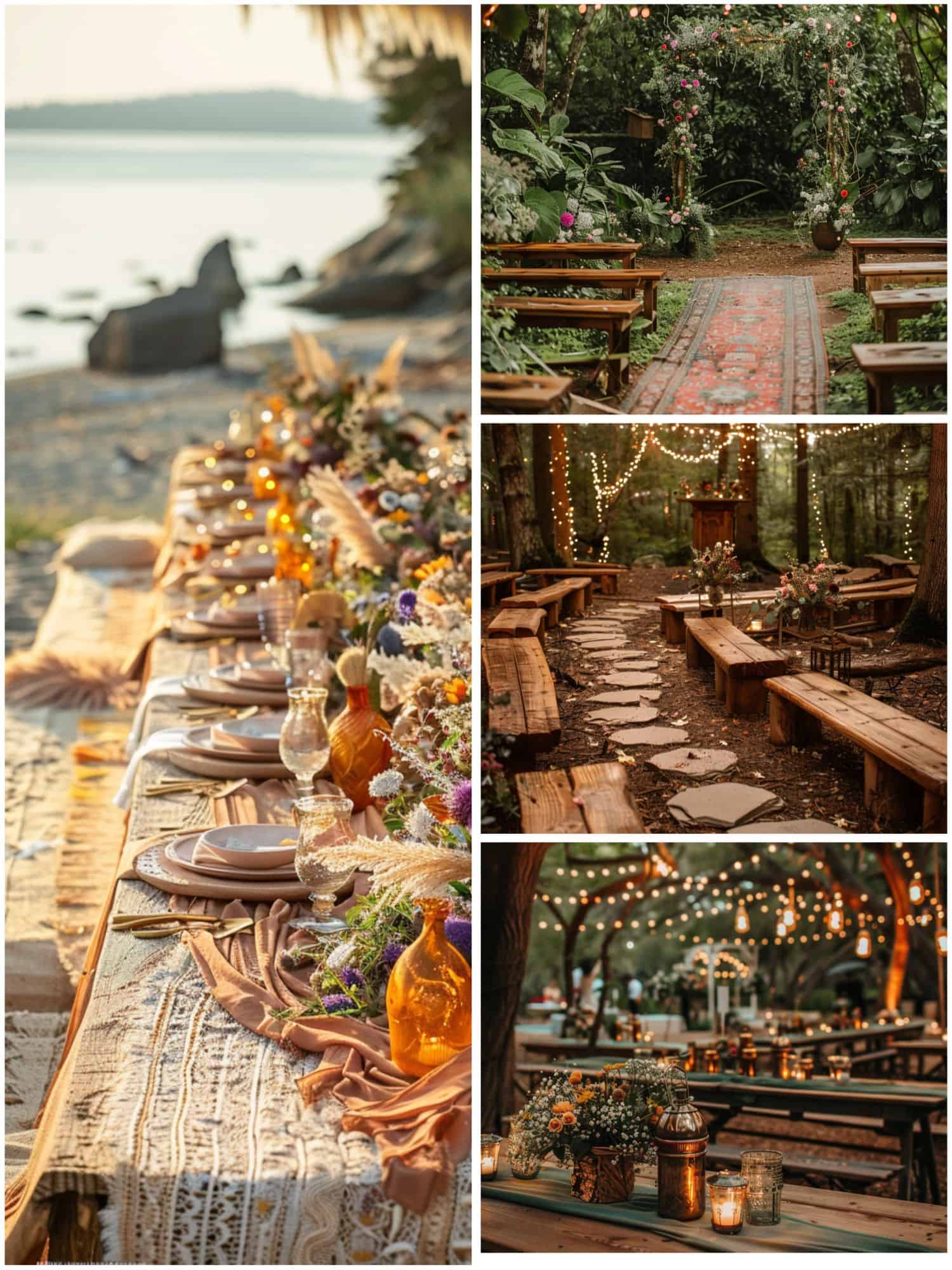 bohemian wedding theme ideas for natural decor