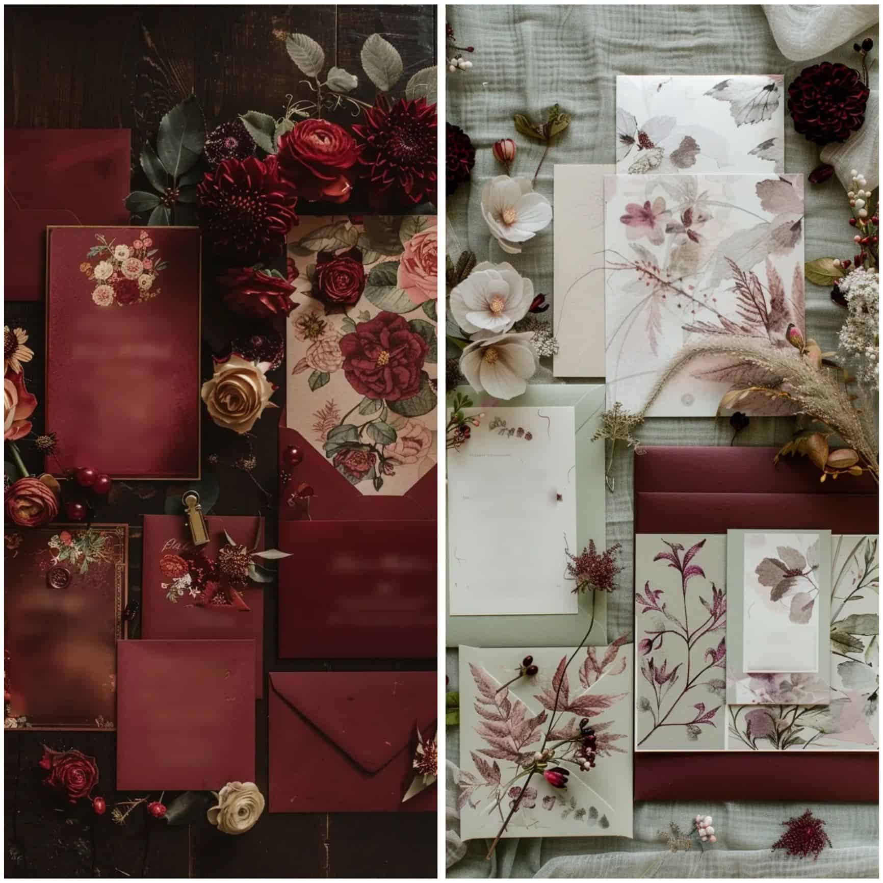 burgundy wedding theme ideas for invitations