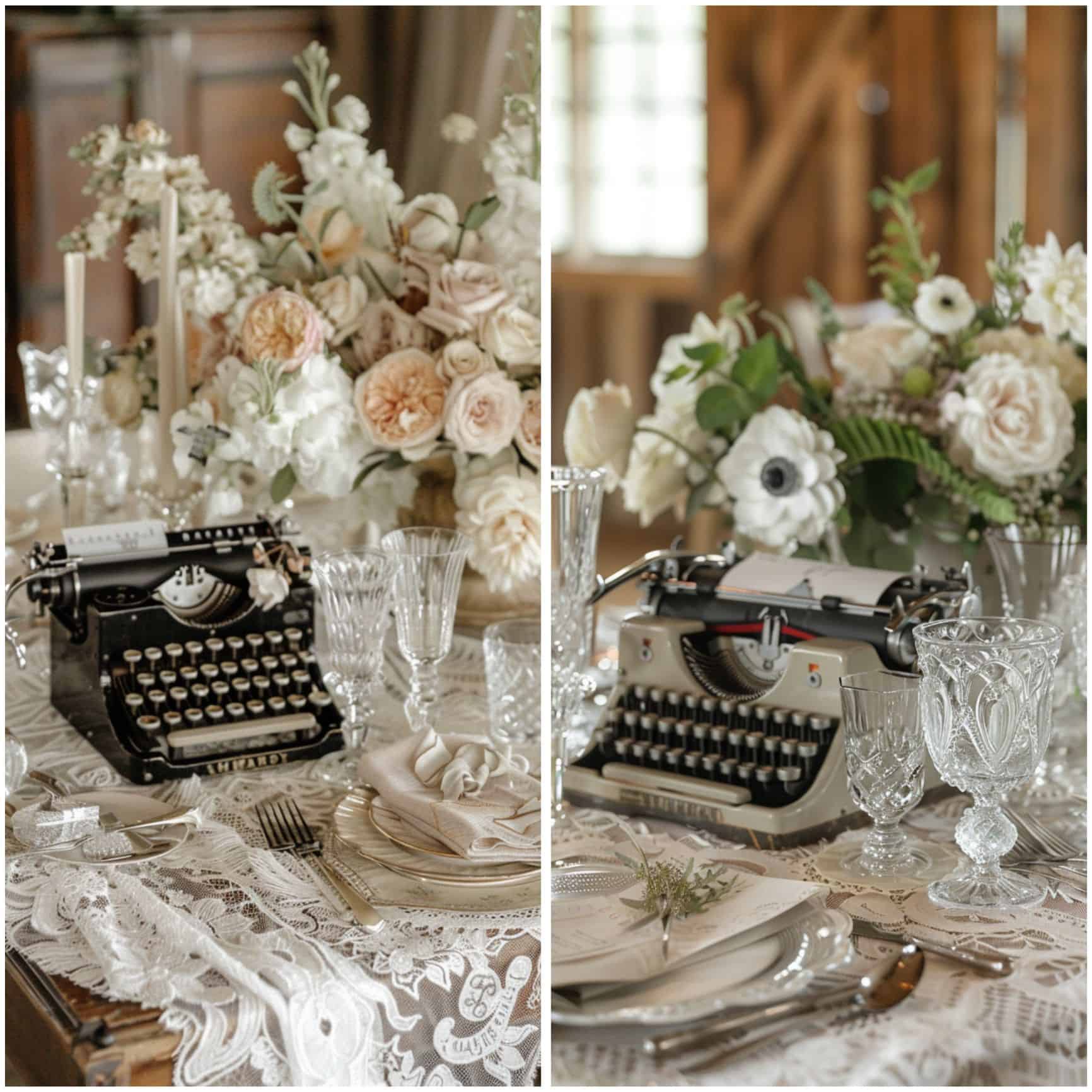 centerpiece ideas for romantic vintage glamor wedding