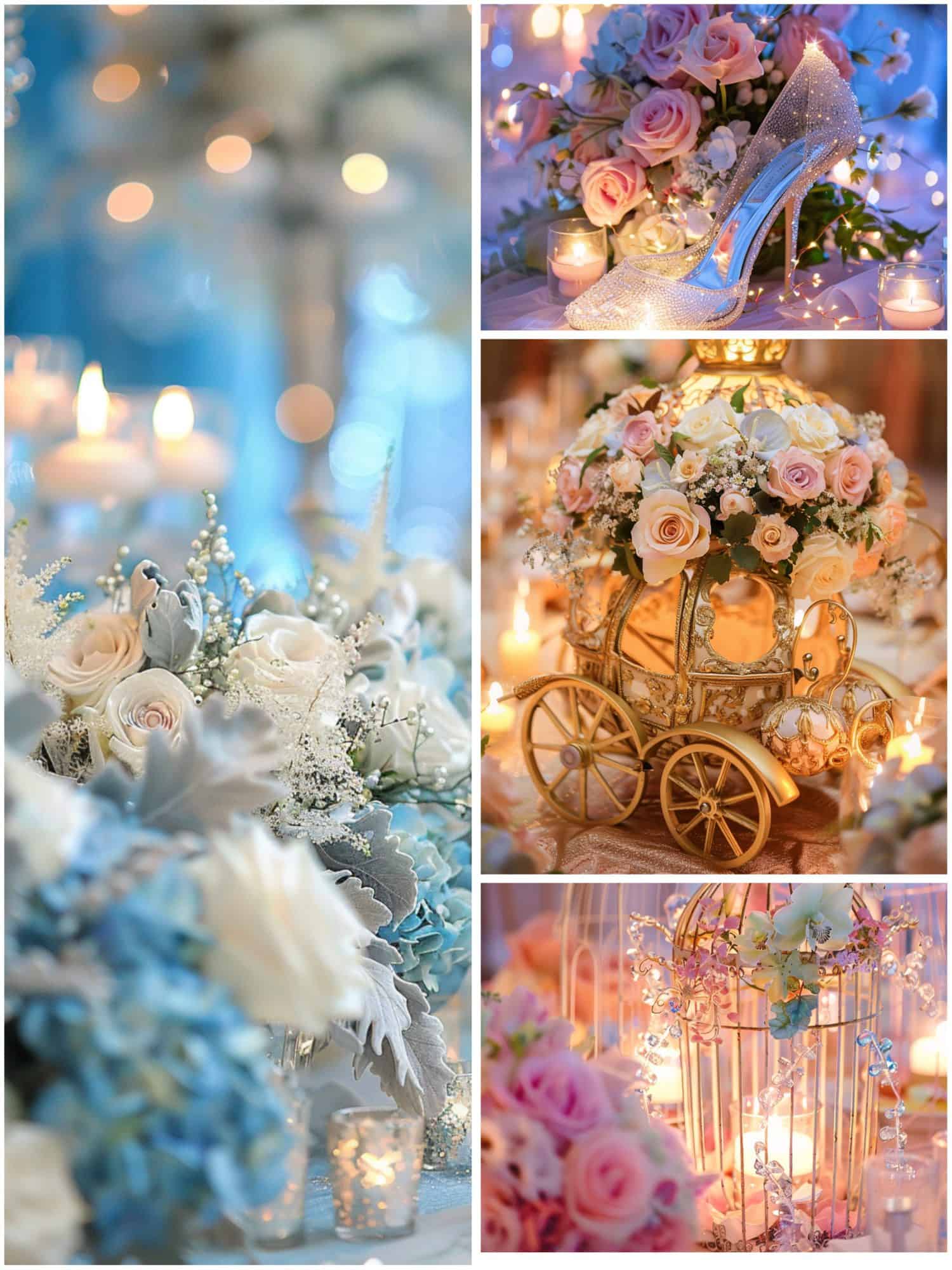 cinderella wedding theme ideas for decor and centerpieces