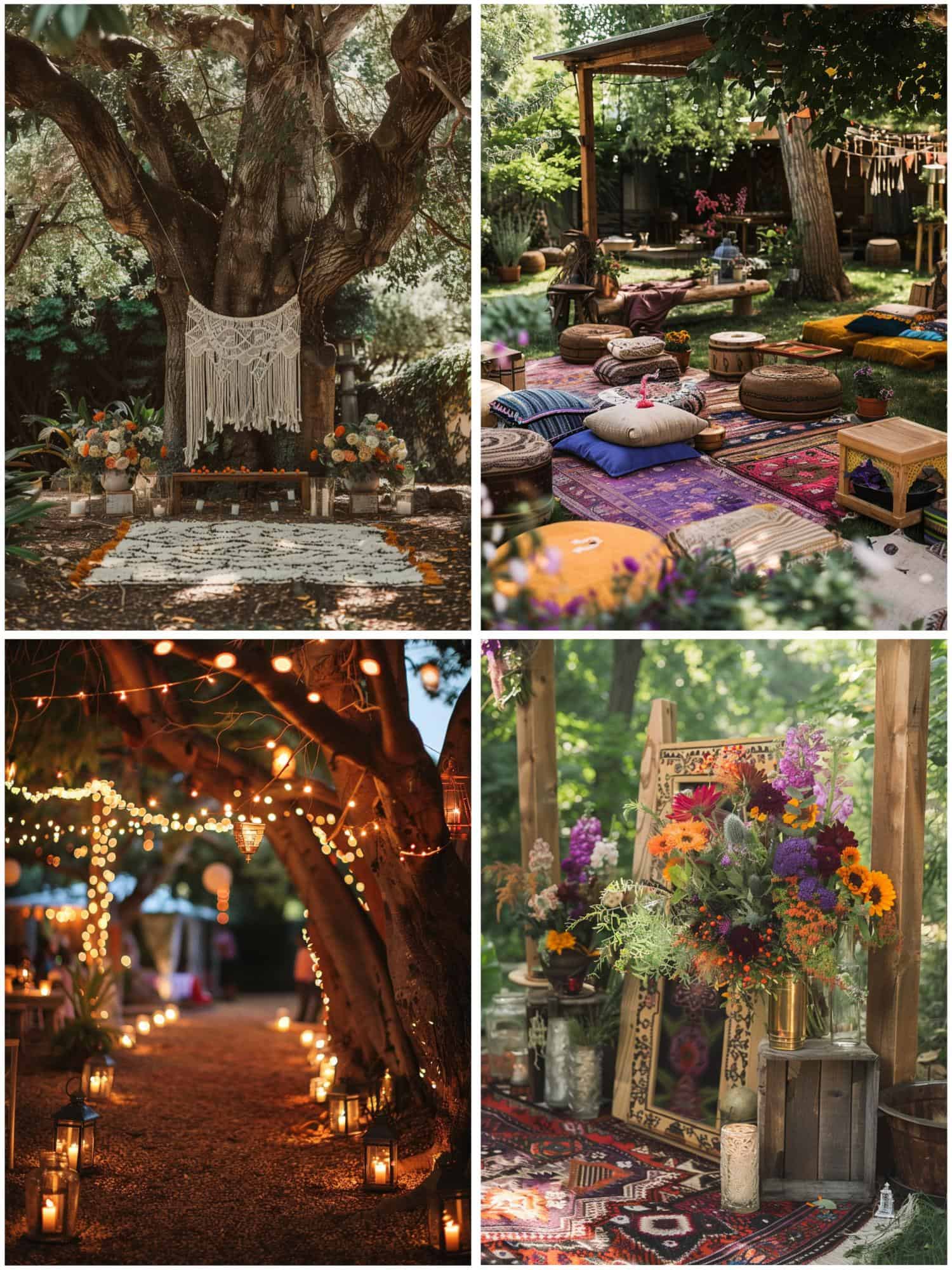 cozy backyard boho wedding