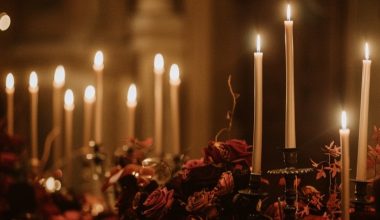 dark and spooky tablescape lit by candles