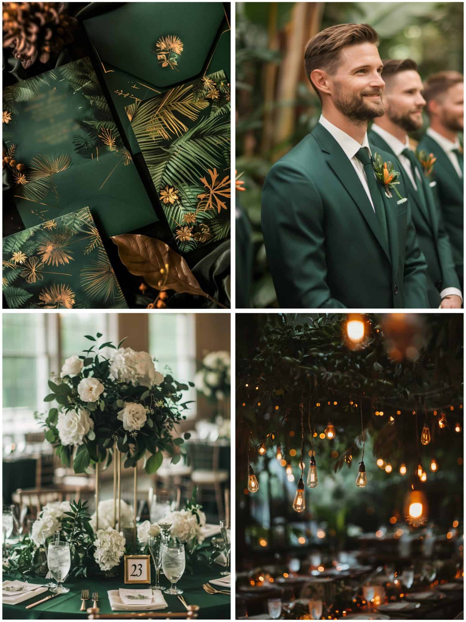 dark green wedding theme ideas
