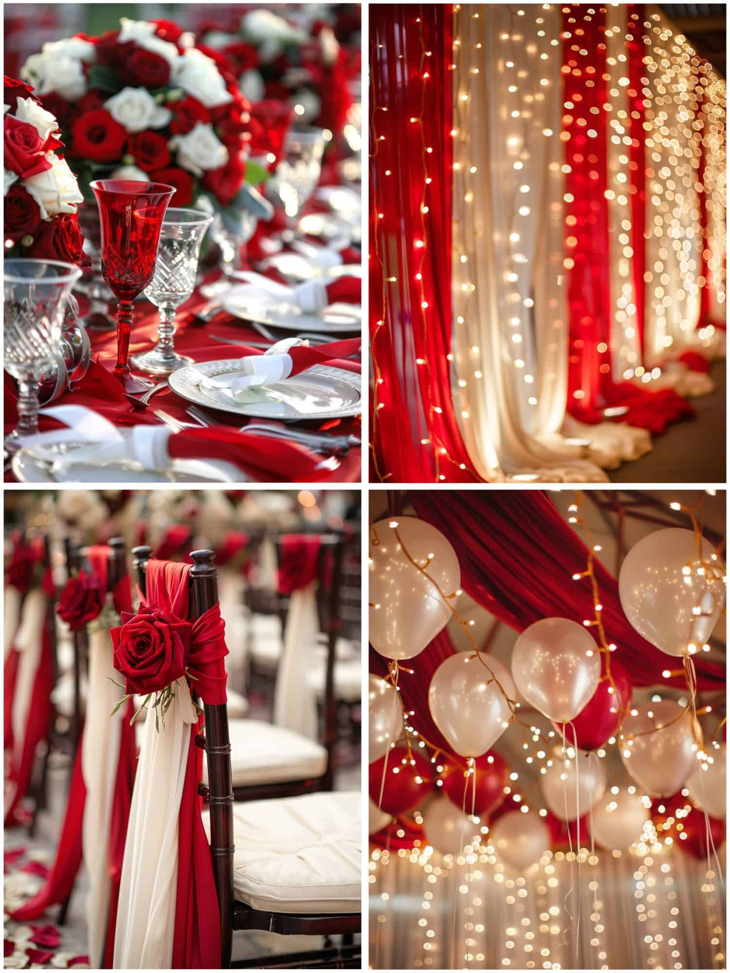 decor ideas for a red and white wedding theme