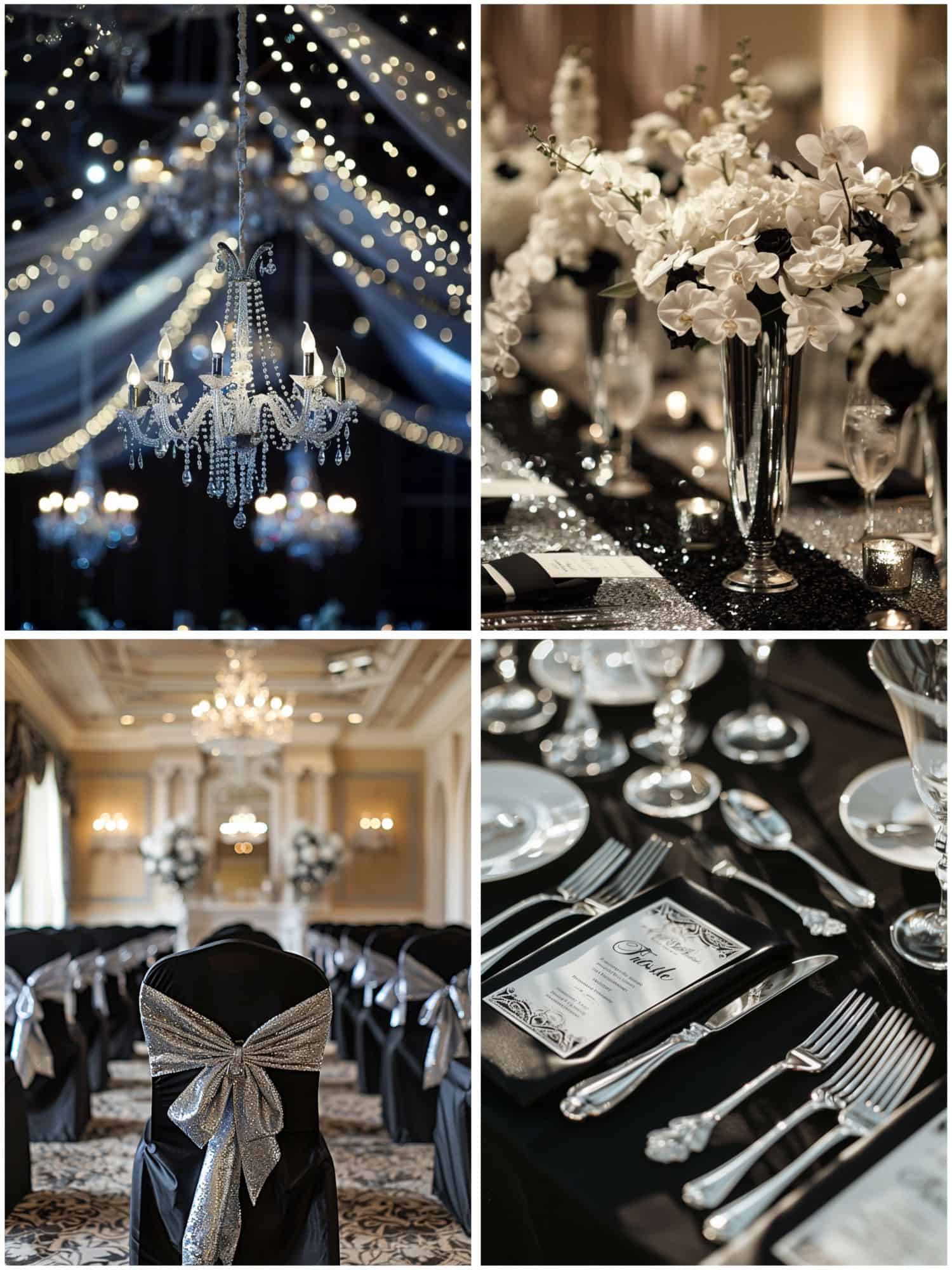 elegant decor in black and silver