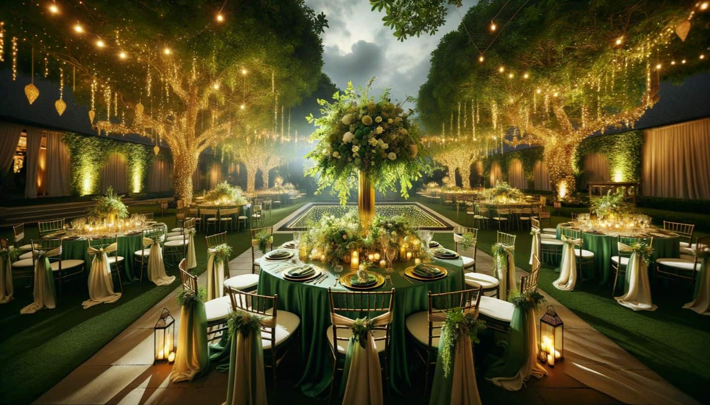 Lush Emerald Green and Gold Wedding Theme Ideas