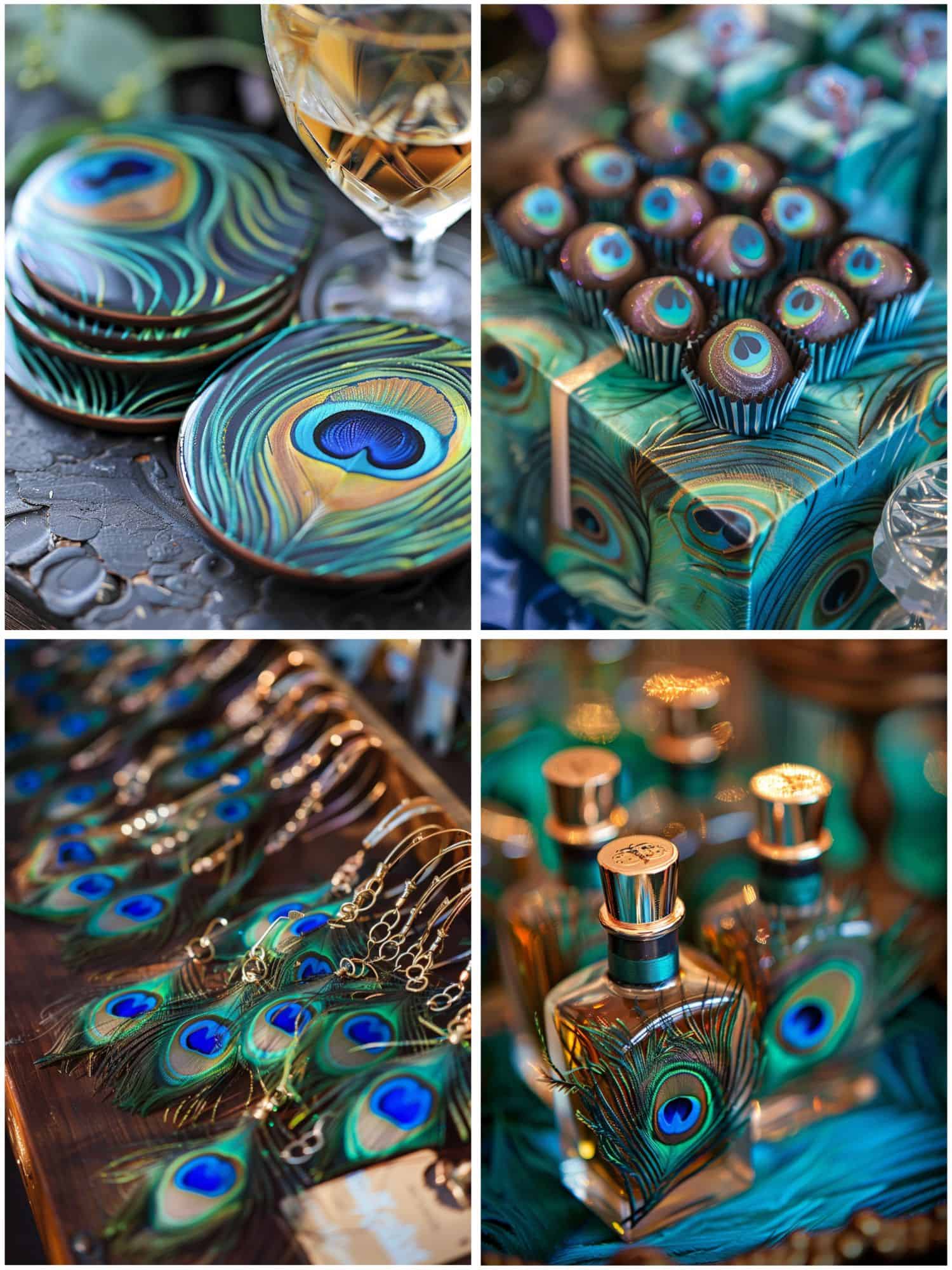 favors for a peacock-themed wedding