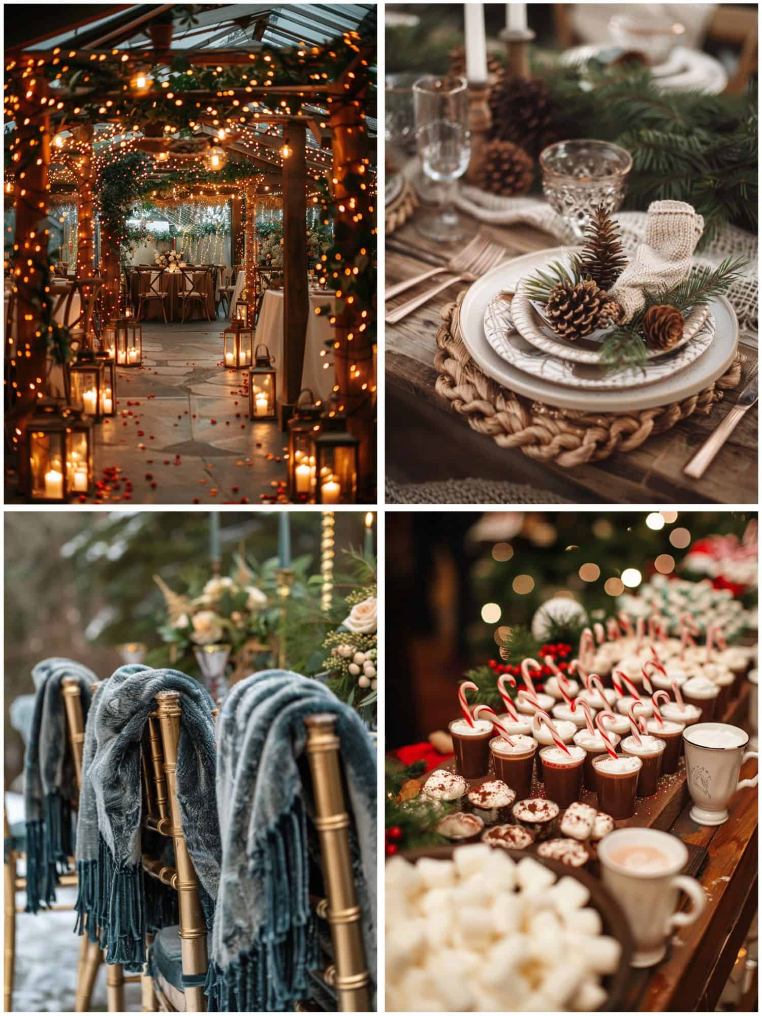 festive christmas wedding theme ideas