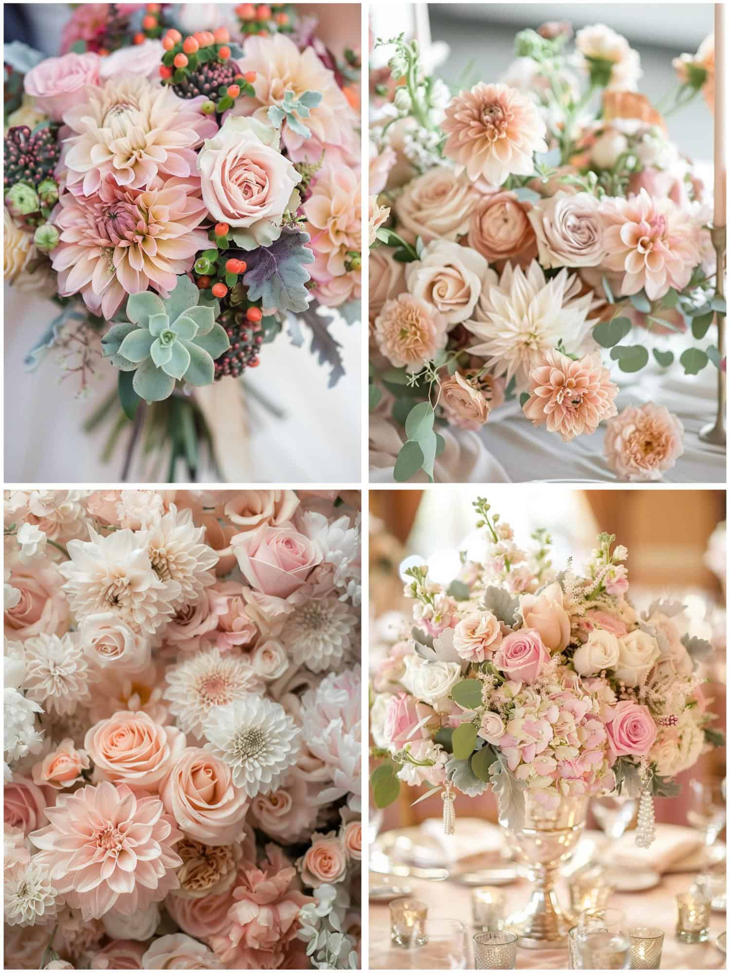 floral arrangements with blush pink flowers