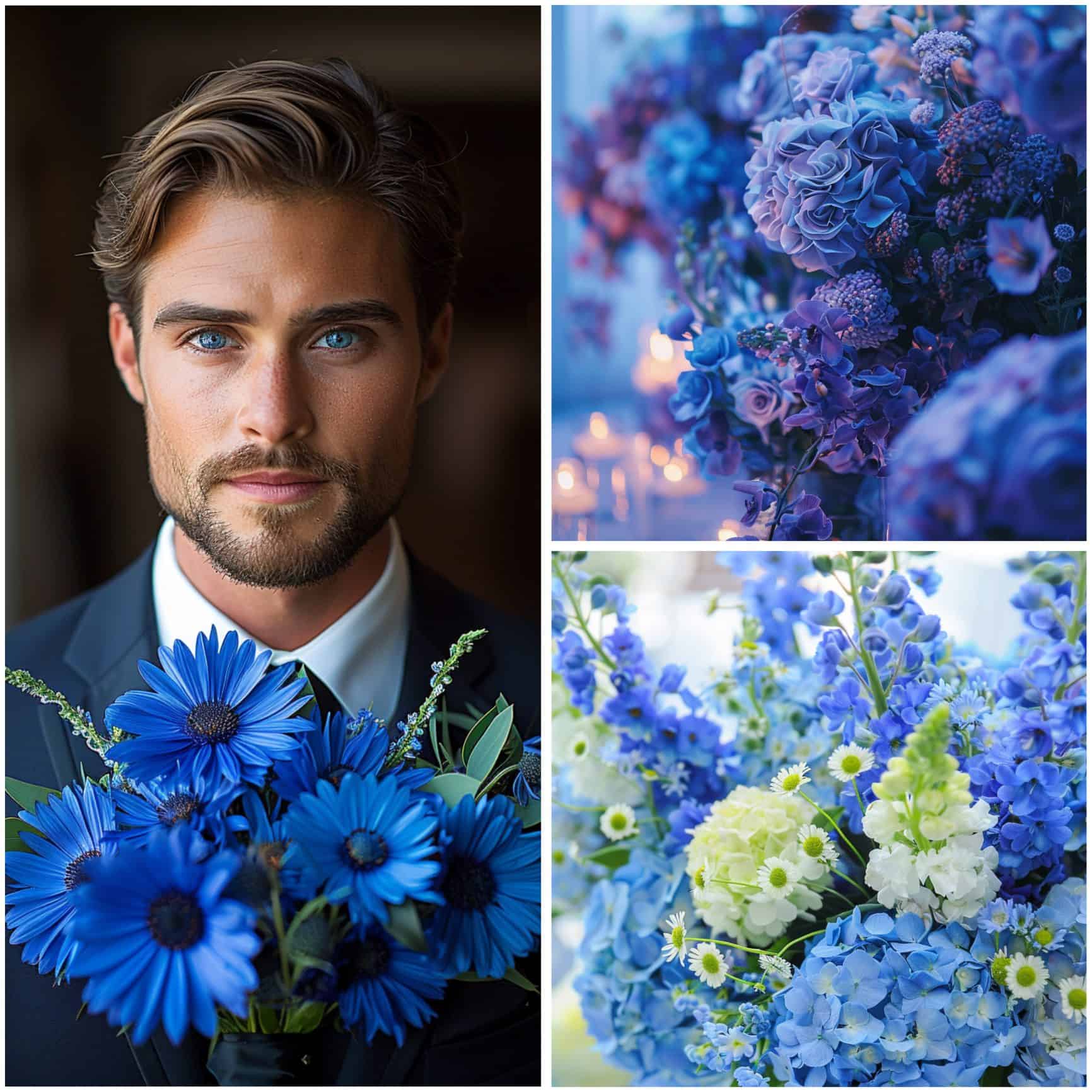 flowers in different shades of blue