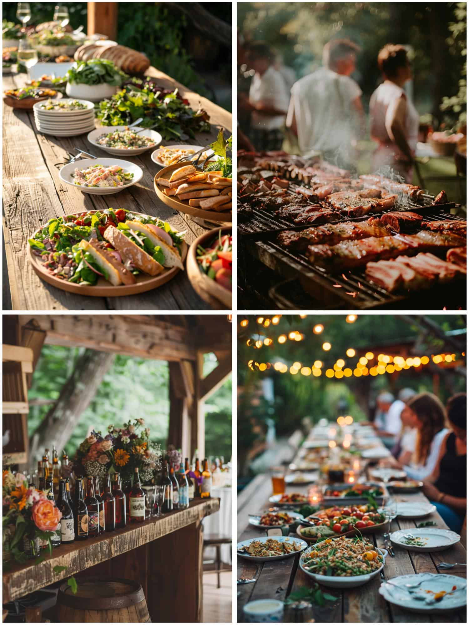 food and drink options for a rustic wedding