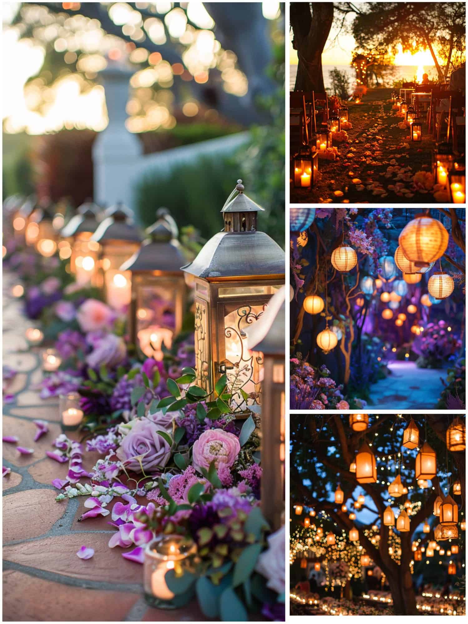 glowing lanterns for tangled-themed wedding