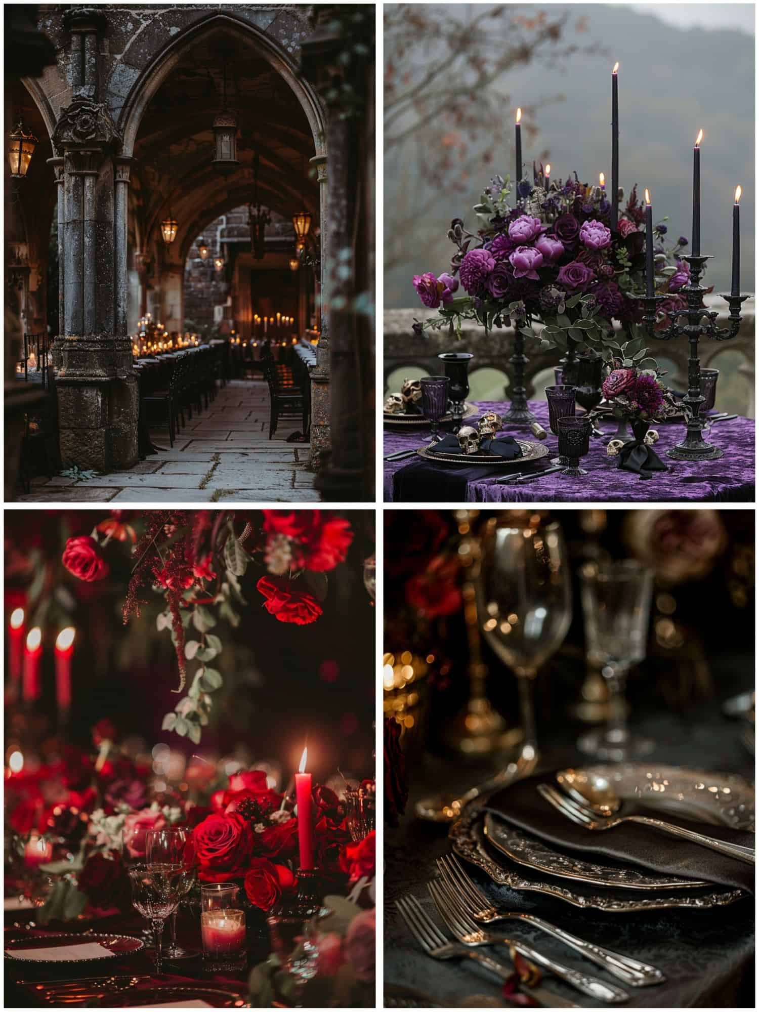 gothic dark wedding theme ideas for decor