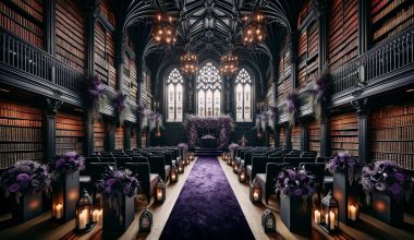 gothic library used as indoor wedding venue