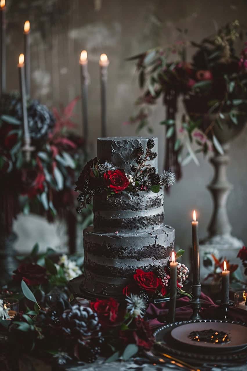 gothic wedding cake