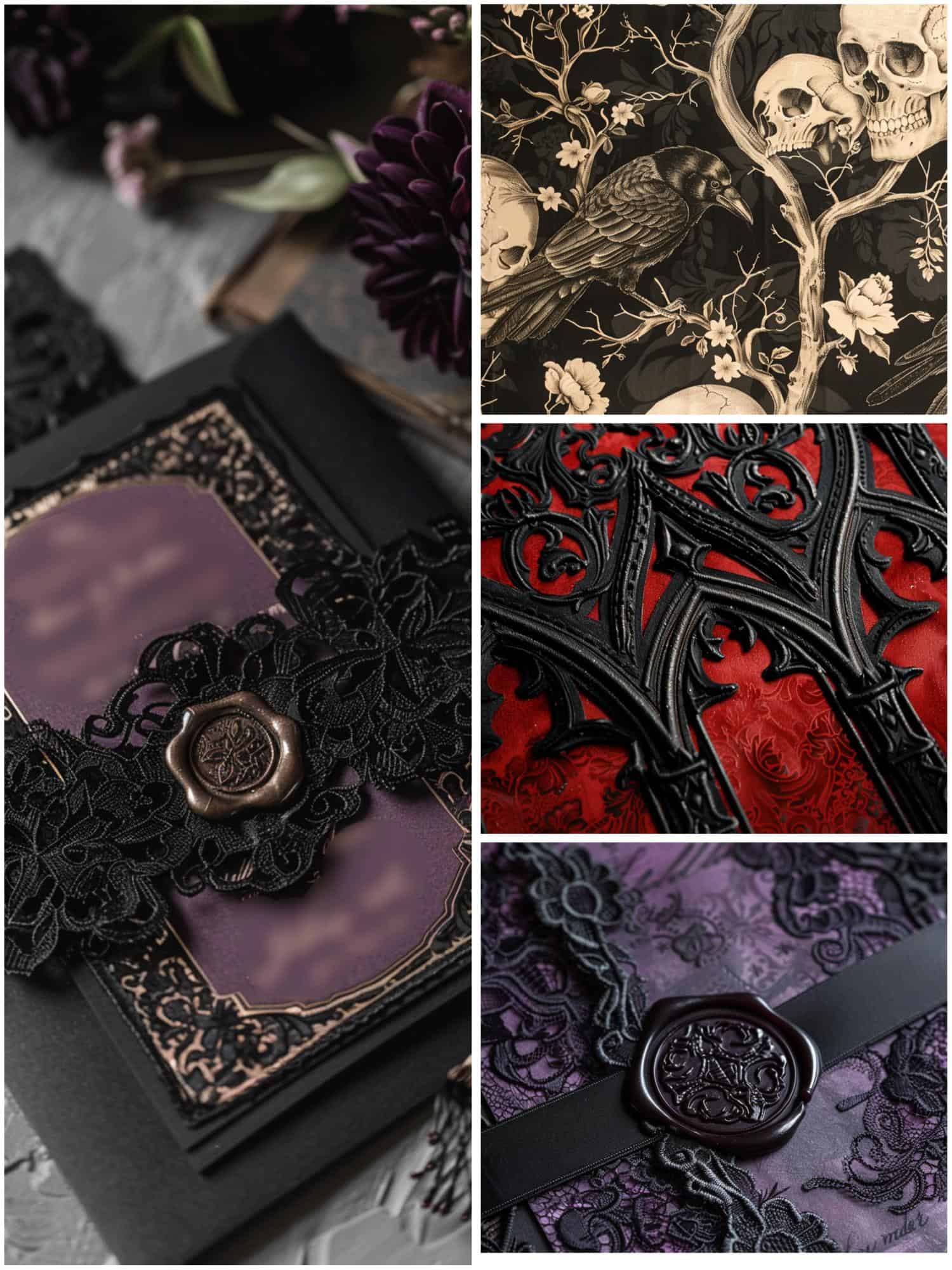 gothic wedding invitations