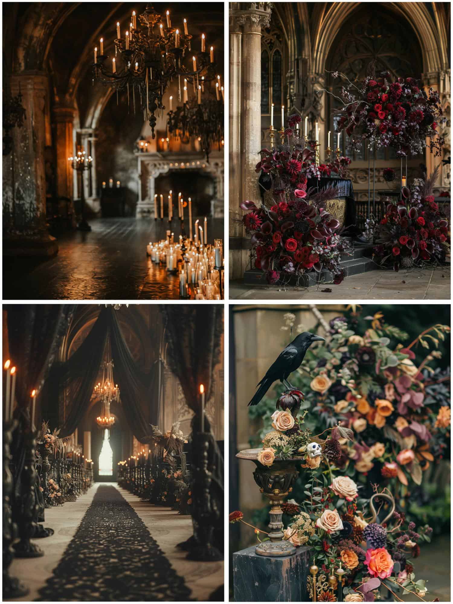 gothic wedding theme ideas for a dramatic ceremony space