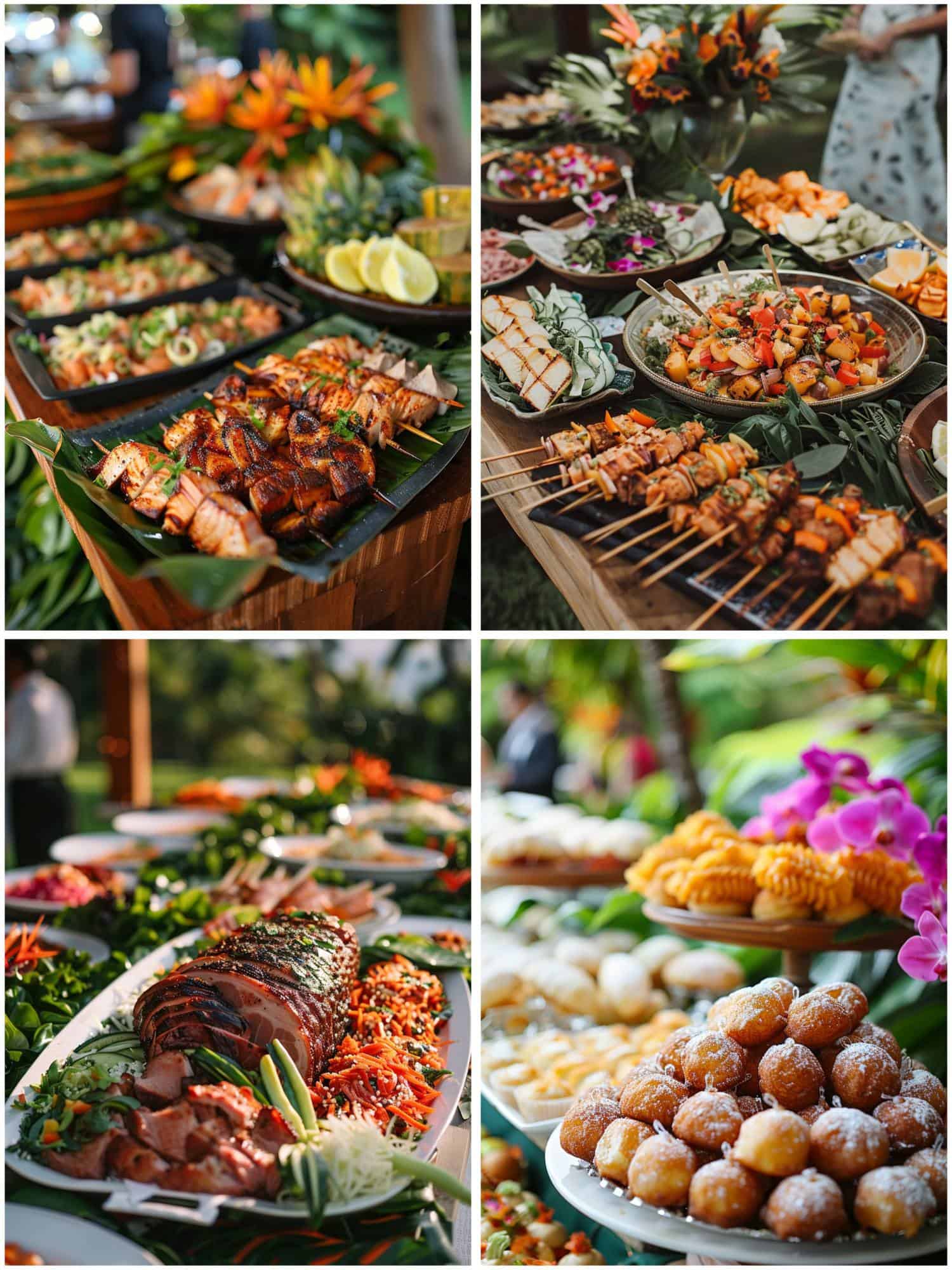 hawaiian wedding theme ideas for food