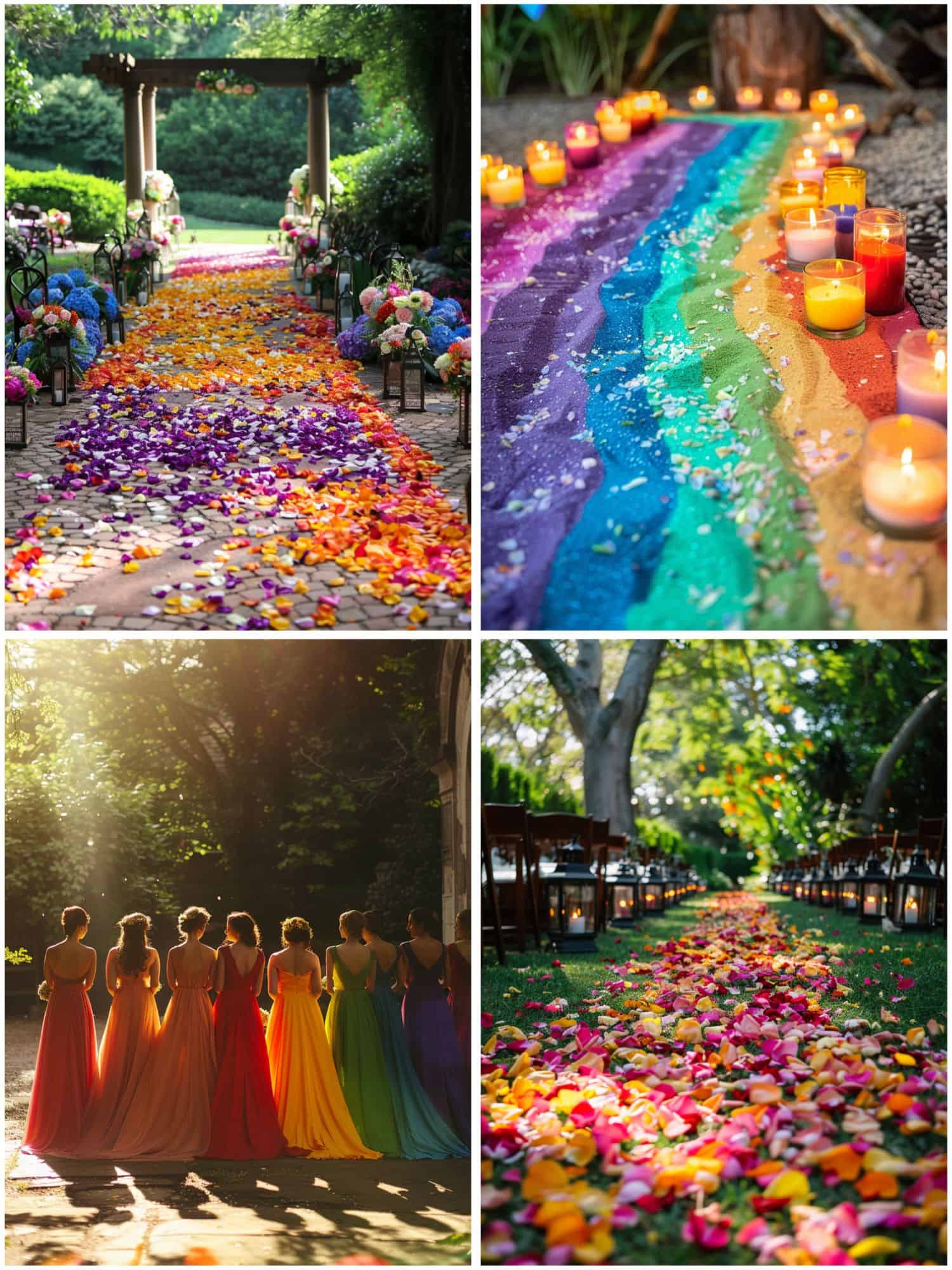ideas for a colorful rainbow wedding ceremony