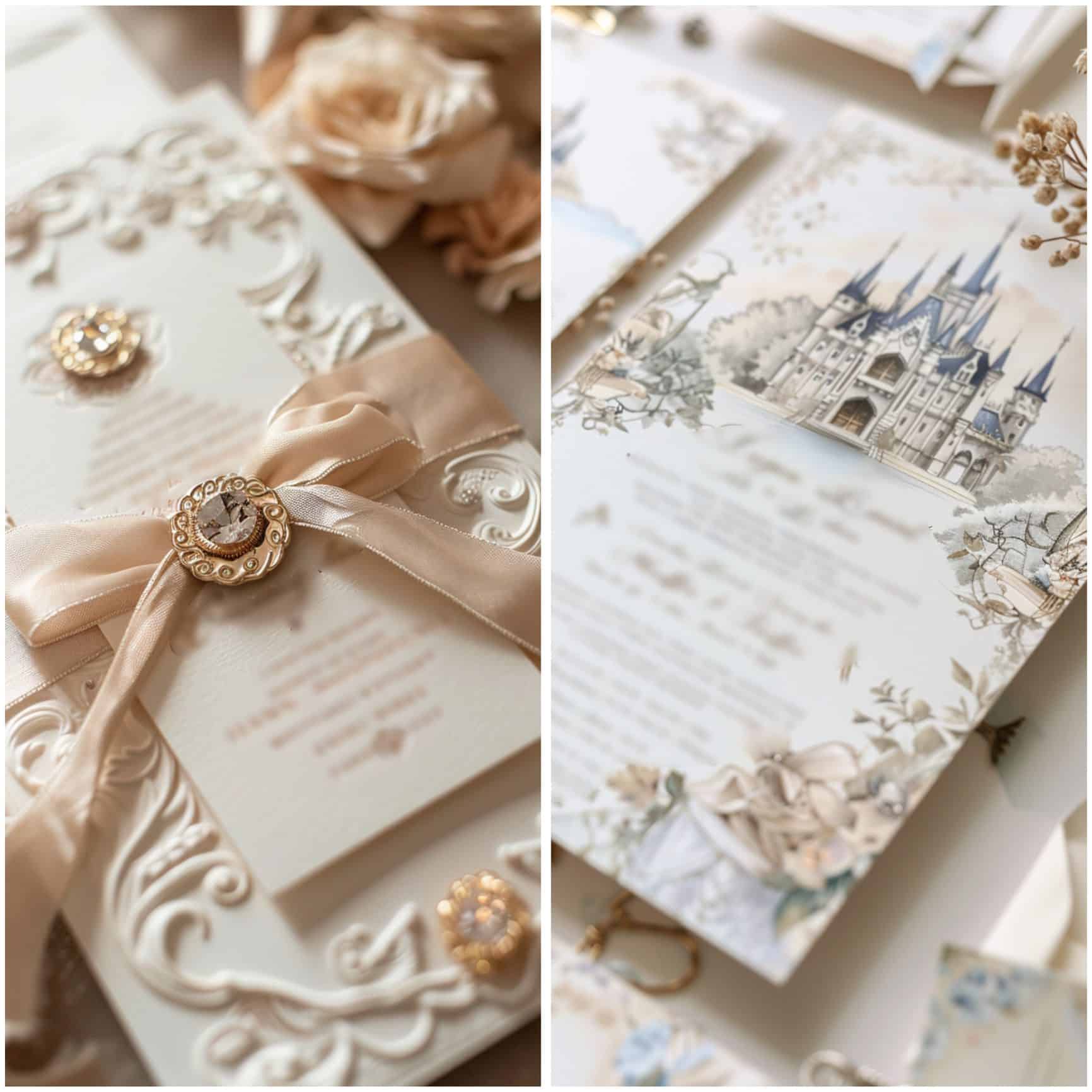 invitations for a cinderella-themed wedding