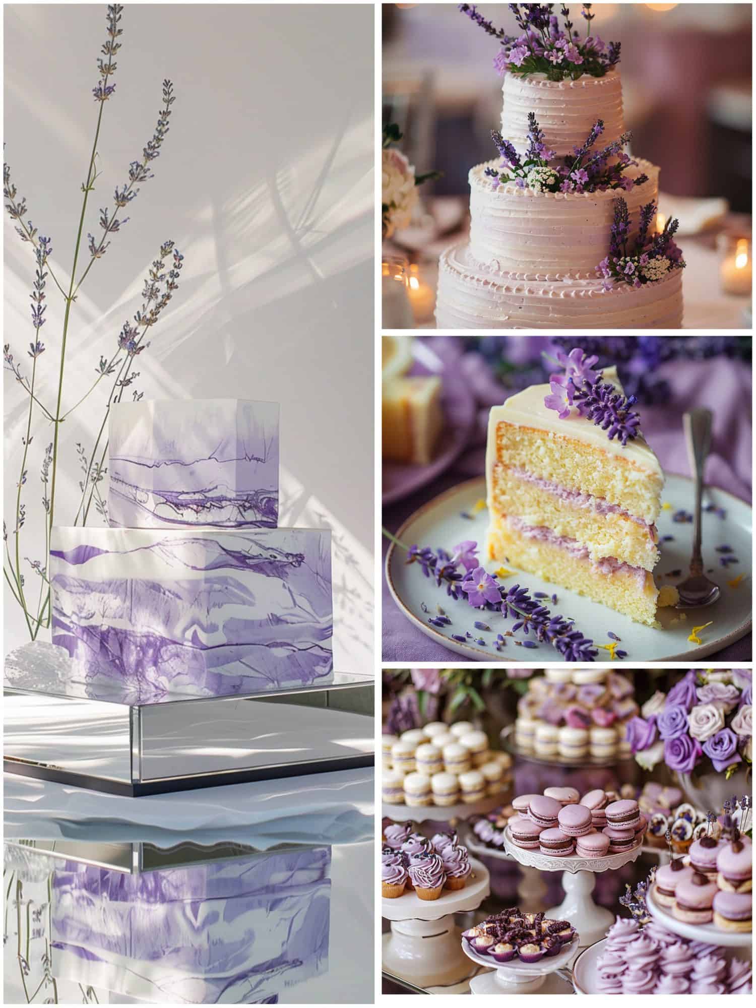 lavender-themed wedding cake