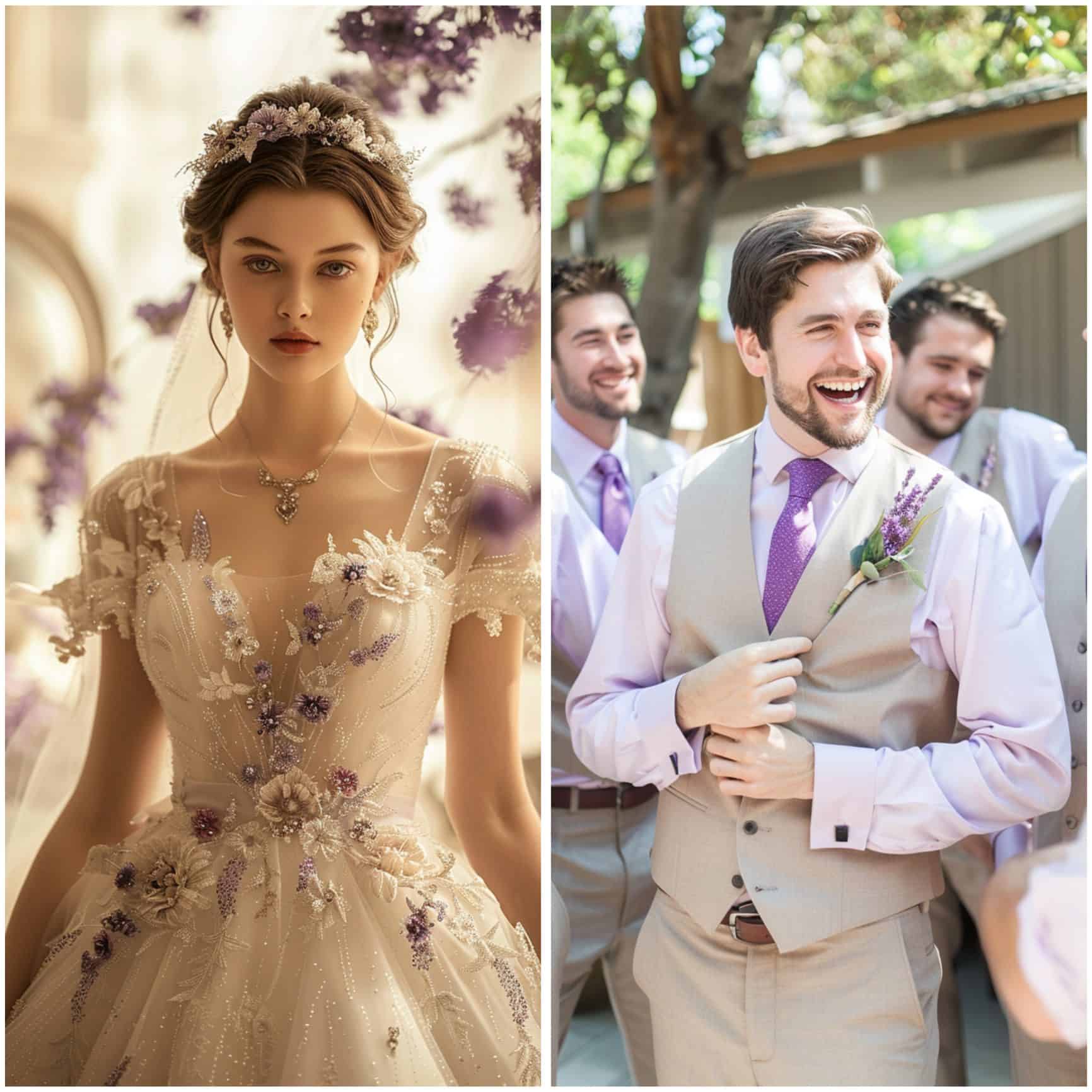 lavender wedding attire
