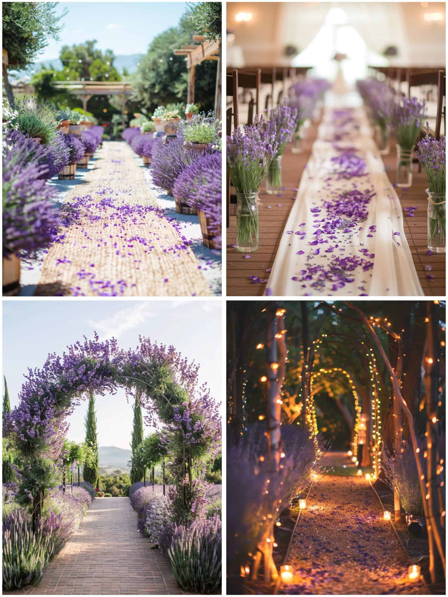 lavender wedding theme ideas for aisle decor