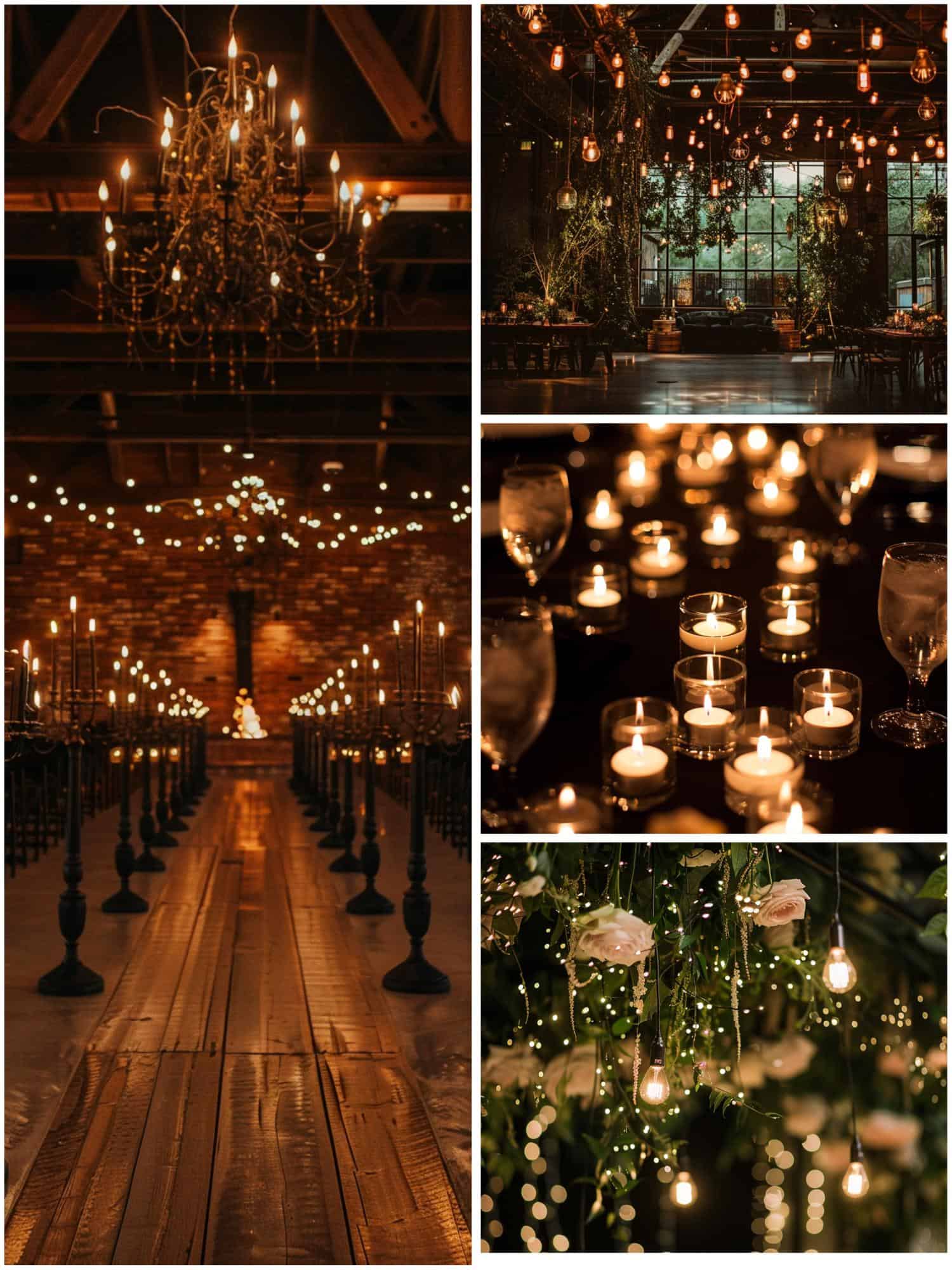 lighting ideas for black wedding theme