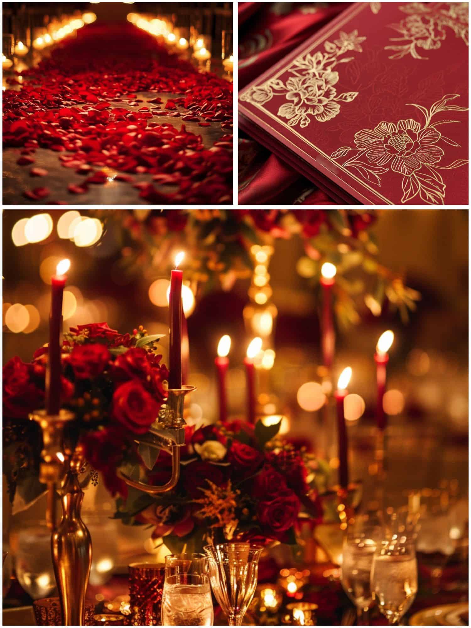 luxurious red and gold wedding theme