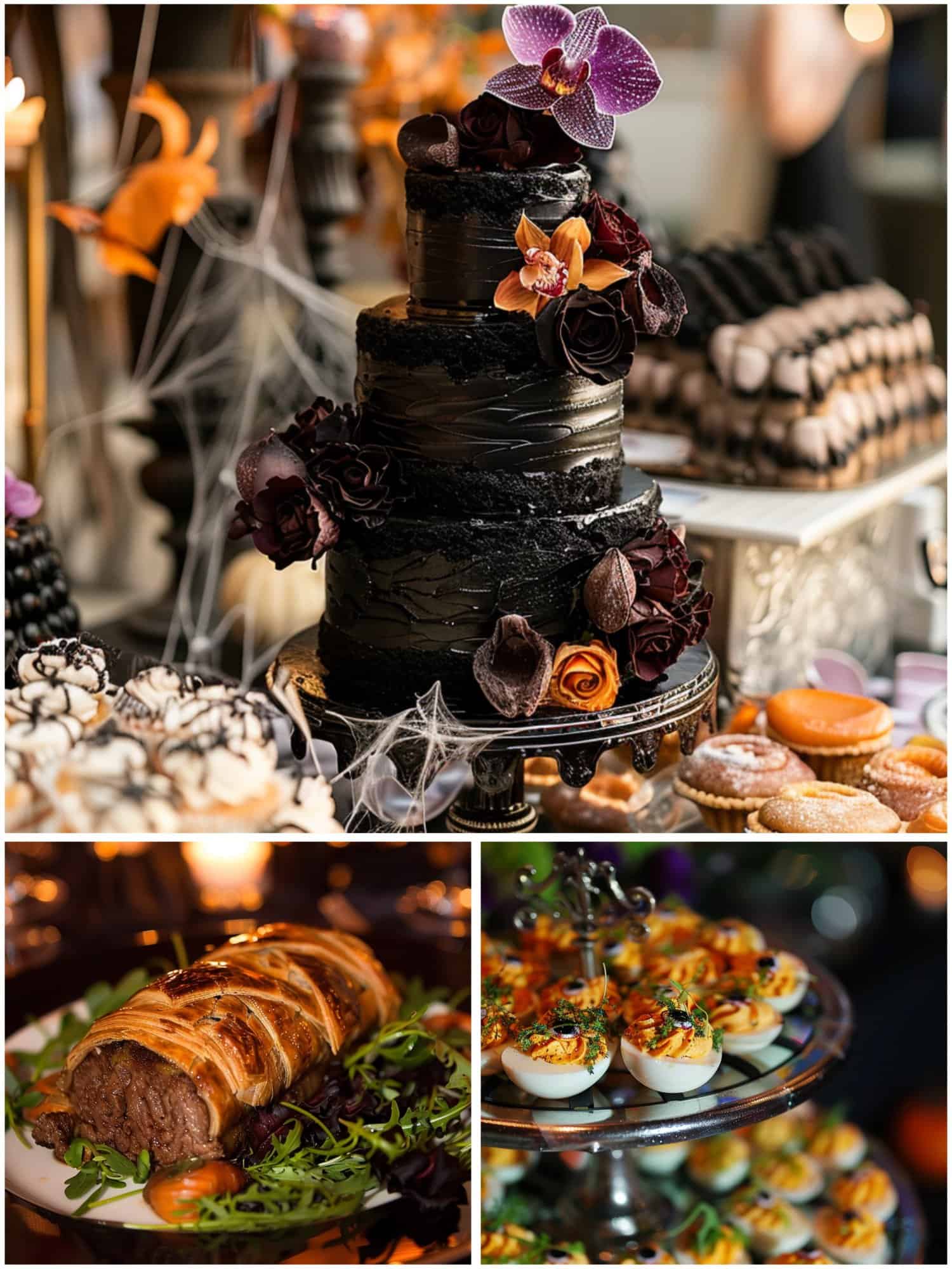 menu for a halloween-themed wedding