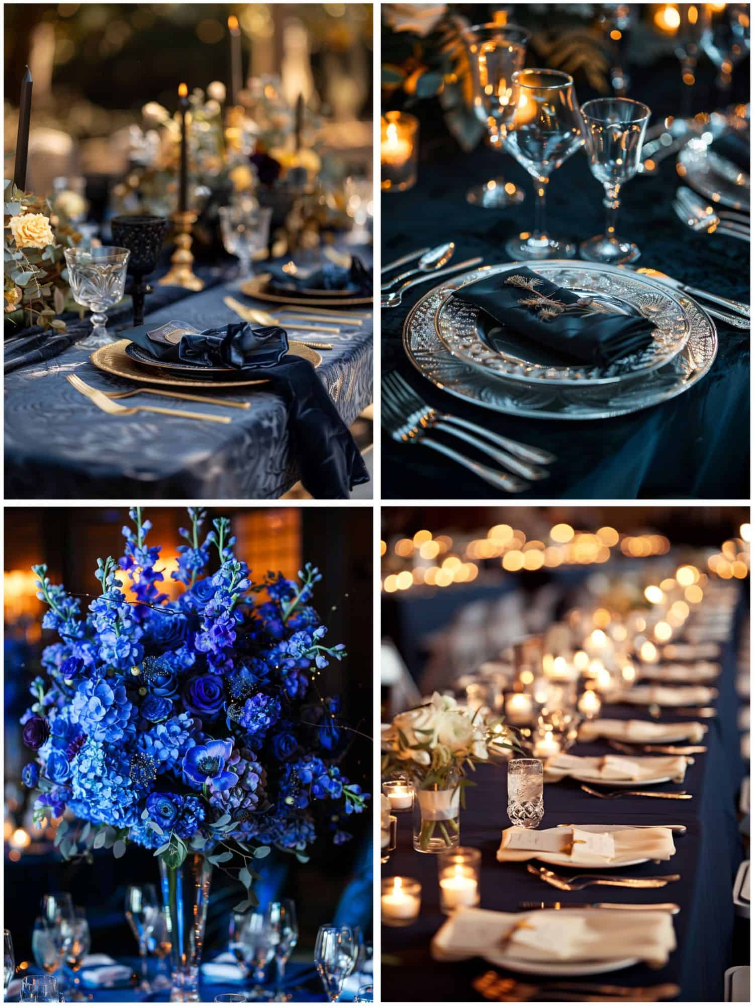 midnight blue tablescape ideas